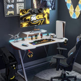 39 Inch Ergonomic Gaming Desk Z-Shaped with Monitor Shelf
